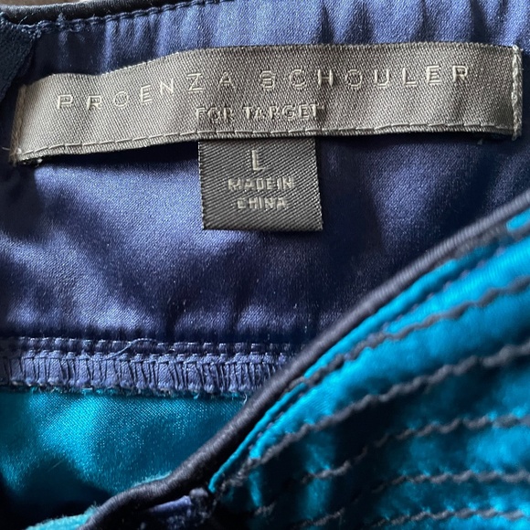 Proenza Shouler silk camisole top, teal/purple empire waist, L, flawless - Picture 3 of 3